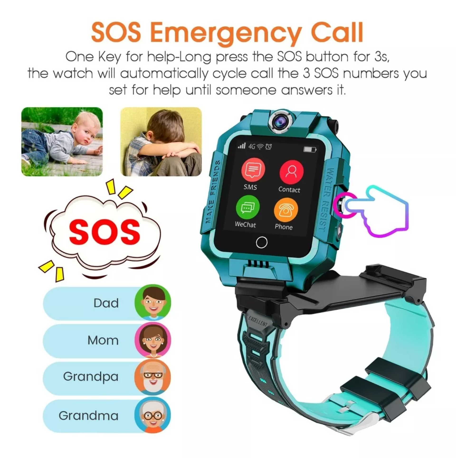 Reloj Inteligente 4g Para Niños Gps Wifi Videollamada Teléfo