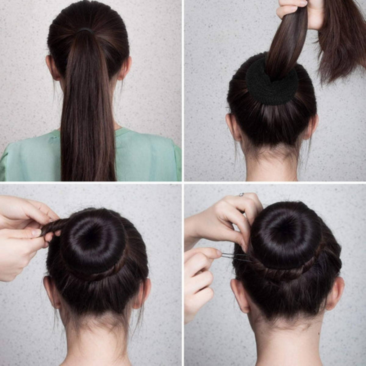 Donas para Chongo Mágico Espuma Con Broche De Cabello Peinados 7 Pzs negro