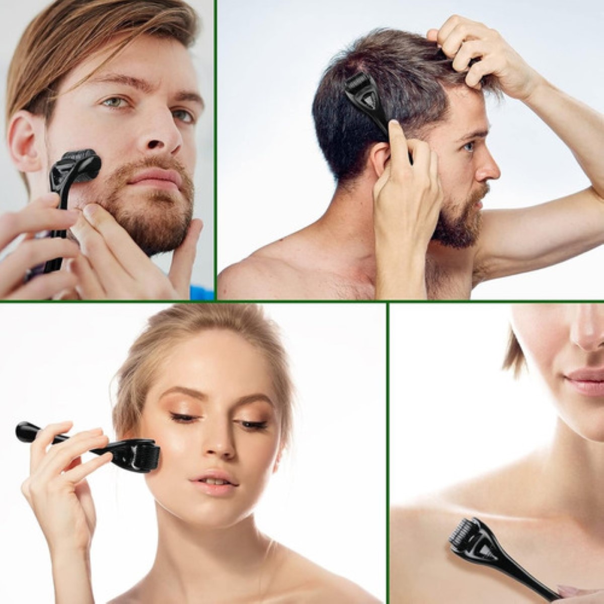Derma Roller 0.5 Mm Para Barba Y Facial Cabello negro