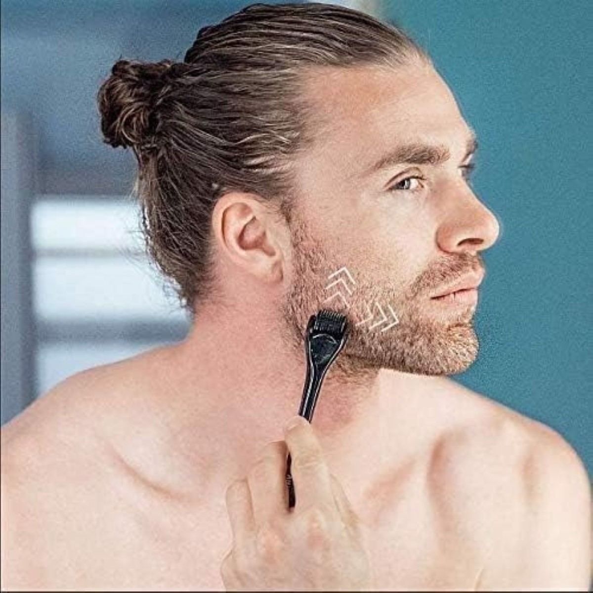 Derma Roller 0.5 Mm Para Barba Y Facial Cabello negro