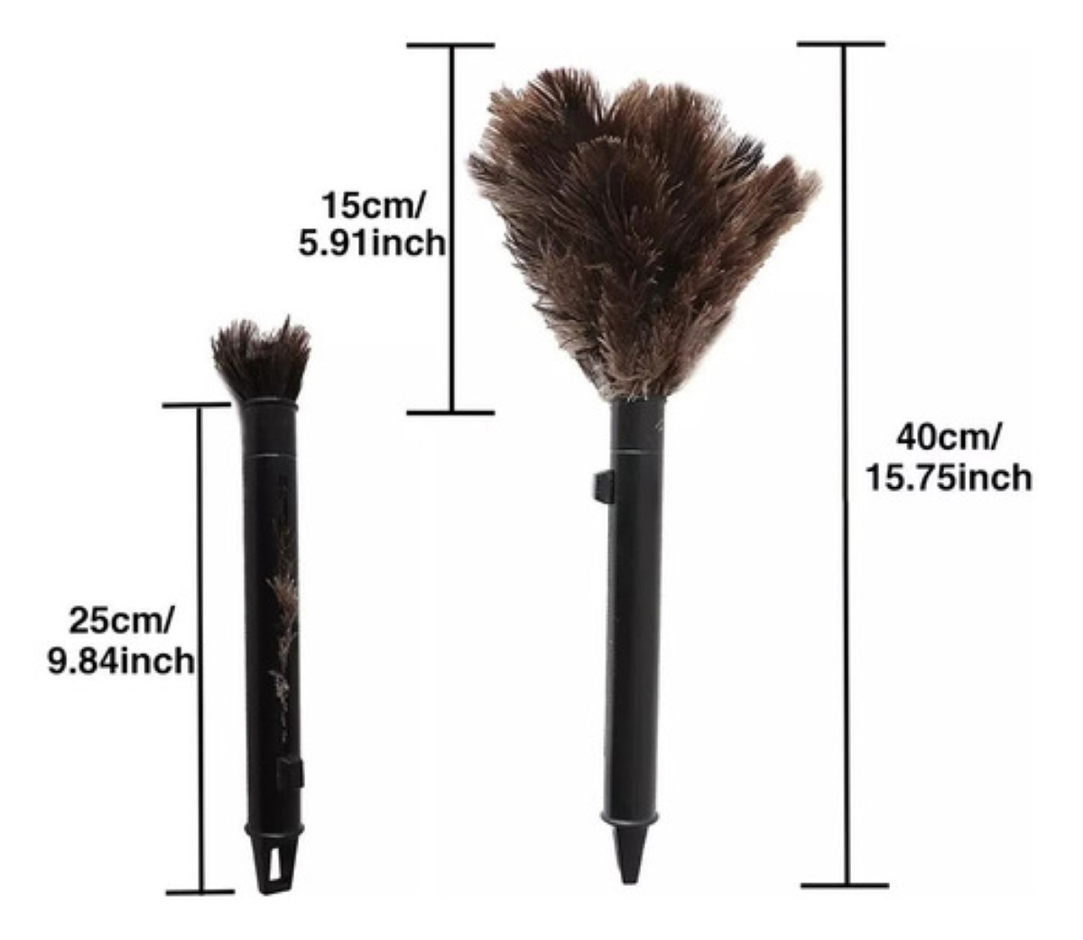 Plumero De Plumas, Plumas De Avestruz Natural Para El Polvo negro cafe 