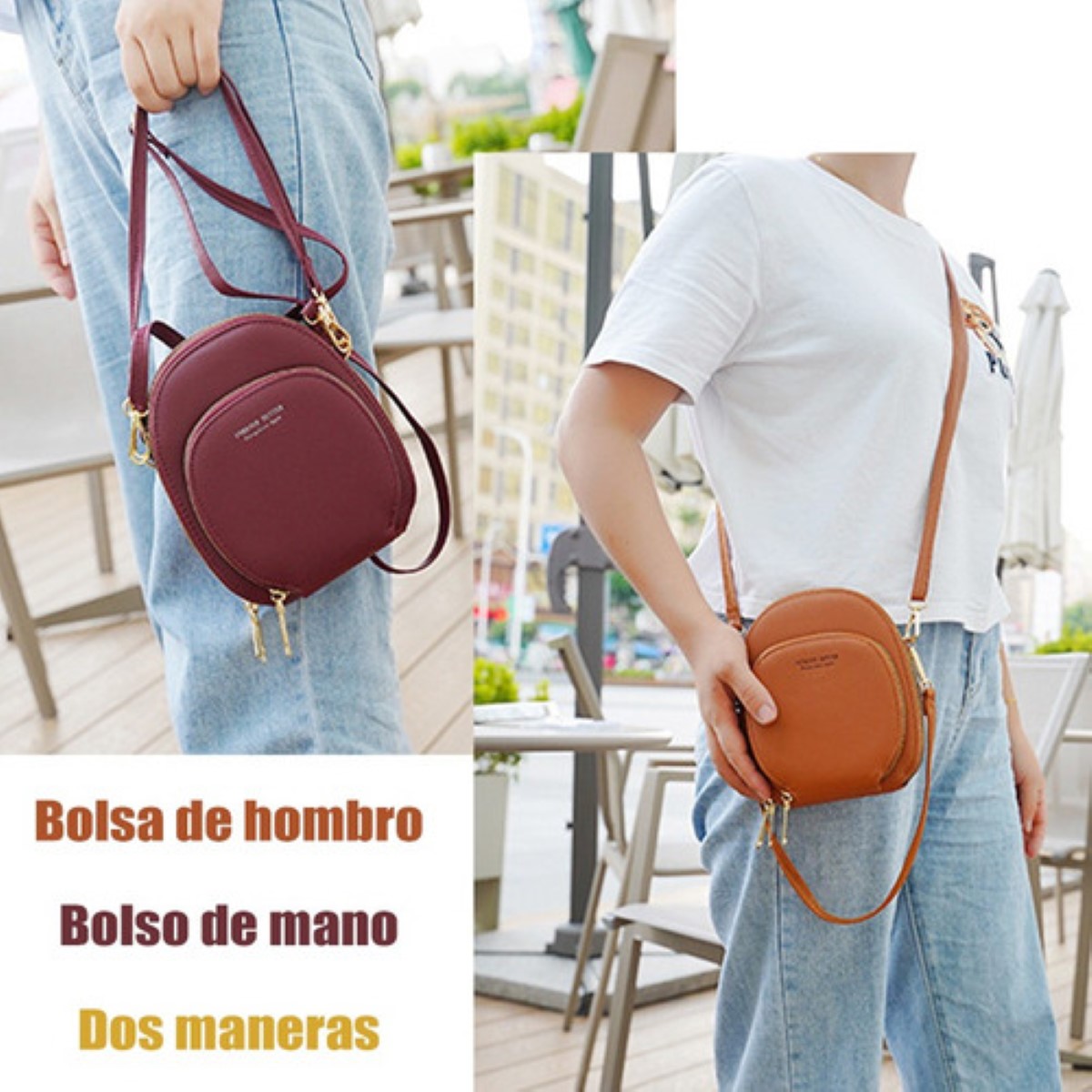 Bolsa De Hombro Redonda Para Mujer Bolso De Mujer Gris