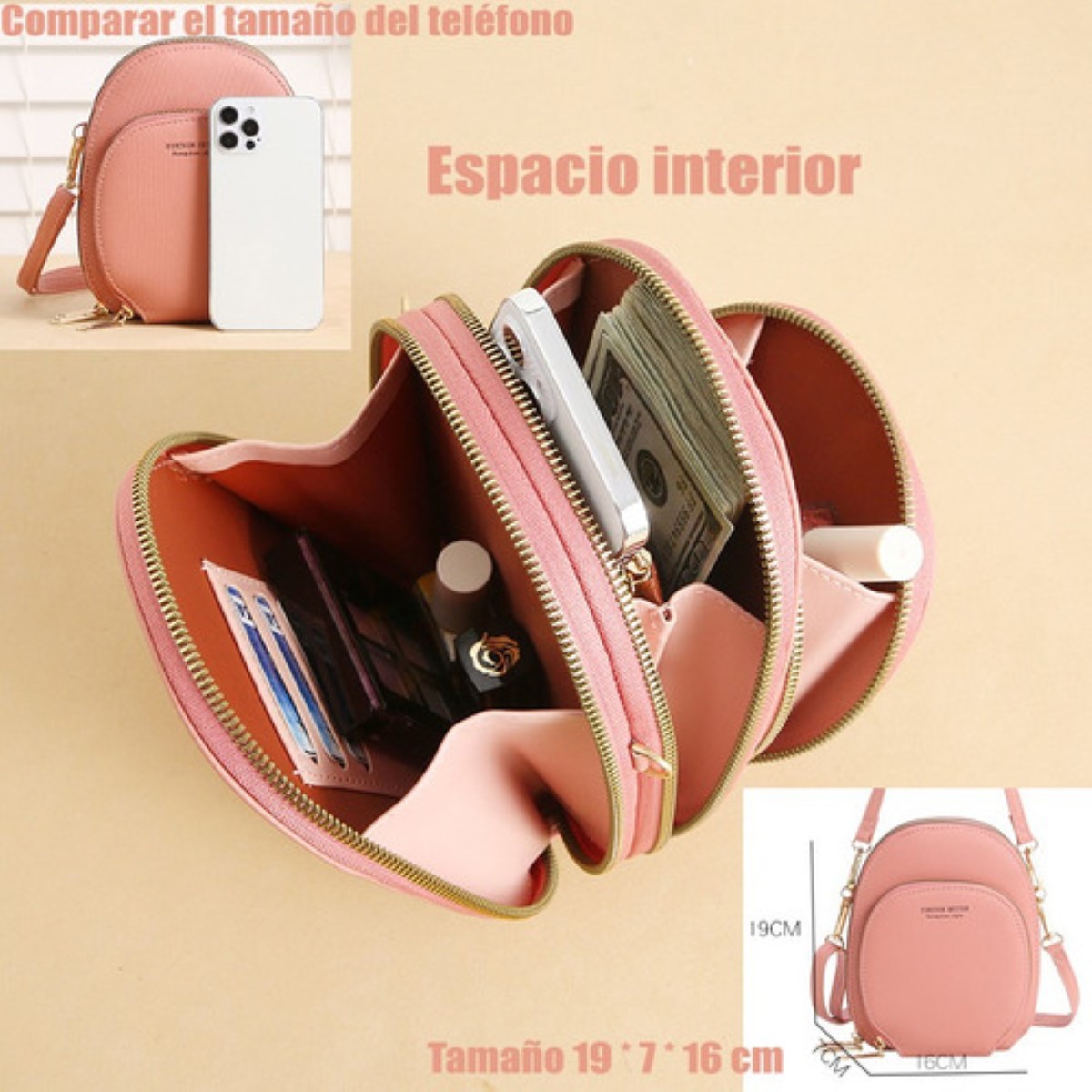 Bolsa De Hombro Redonda Para Mujer Bolso De Mujer Gris