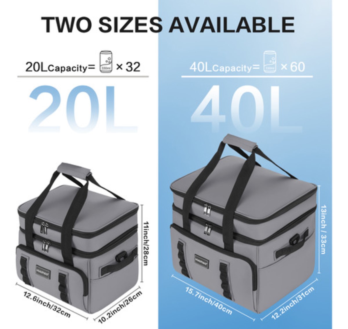 Hielera Portatil Bolsa Termica Impermeable 42l Gris