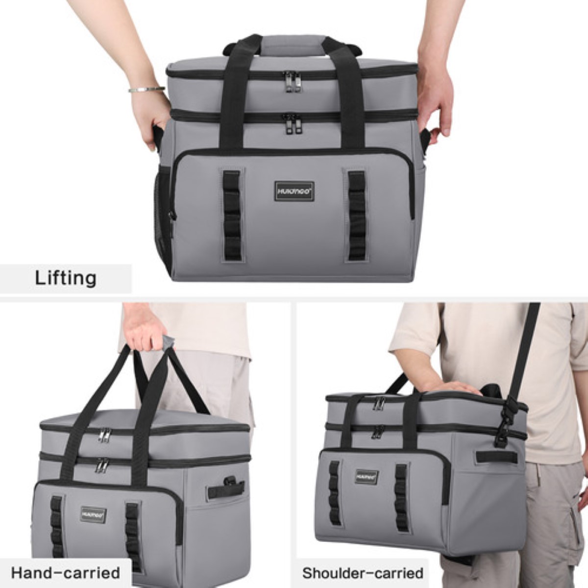 Hielera Portatil Bolsa Termica Impermeable 42l Gris