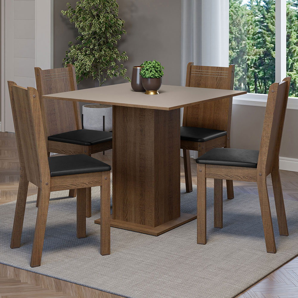 Juego de Comedor con Mesa y 4 Sillas Madesa Samara MCN