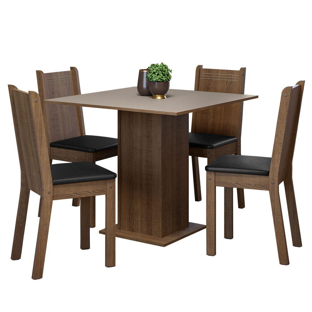 Juego de Comedor con Mesa y 4 Sillas Madesa Samara MCN