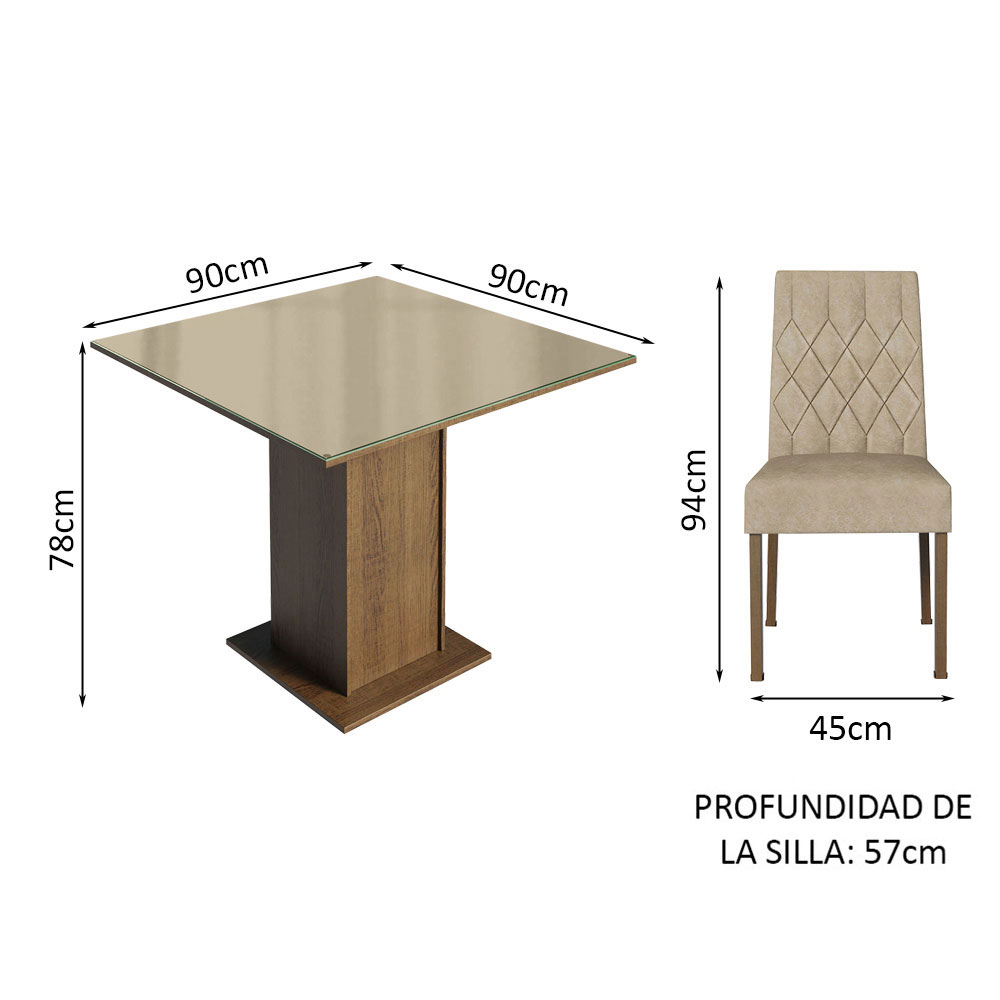 Juego de Comedor con Mesa y 4 Sillas Madesa Anaju MCI