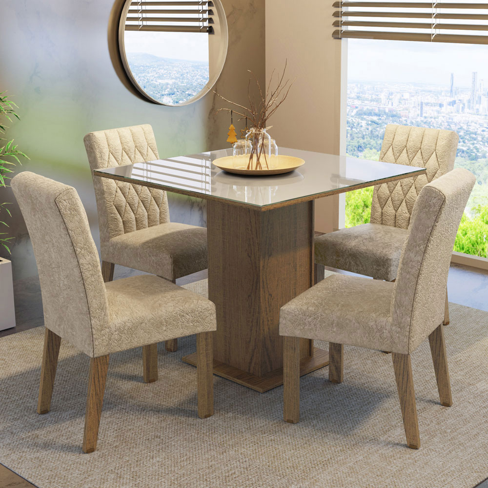 Juego de Comedor con Mesa y 4 Sillas Madesa Anaju MCI