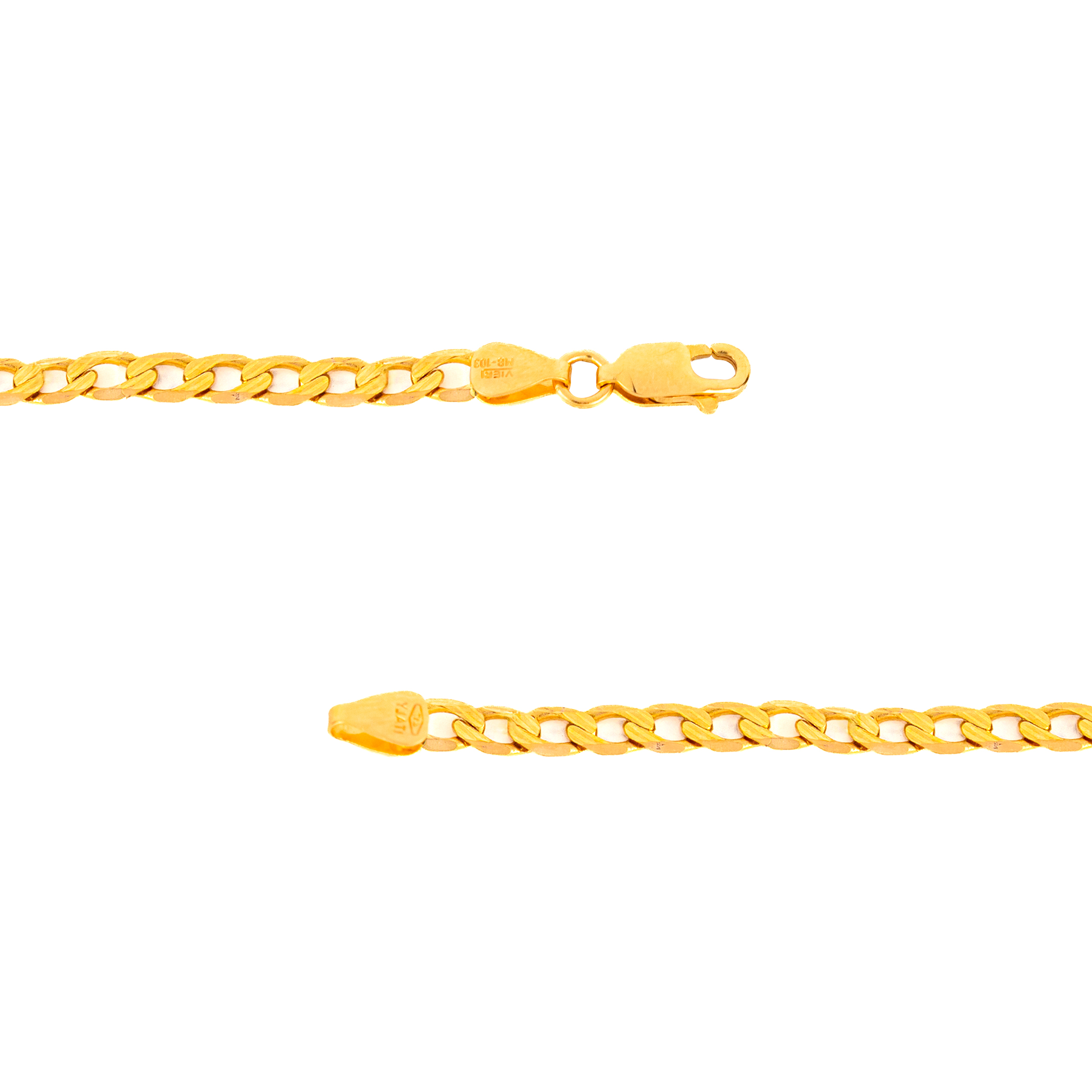 Hermosa Esclava Barbada Oro Italiano 10k. Oro Fino Joyería