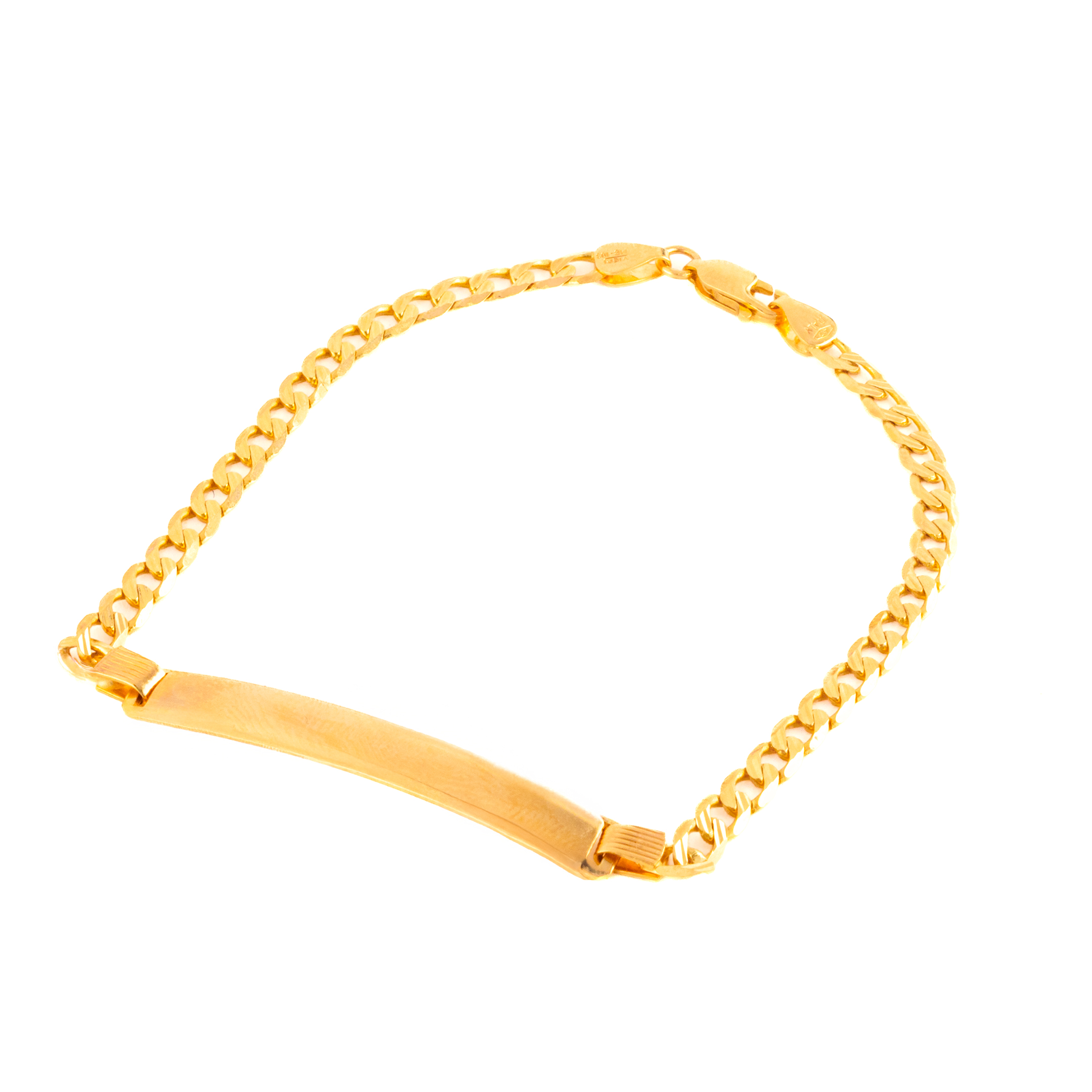 Hermosa Esclava Barbada Oro Italiano 10k. Oro Fino Joyería