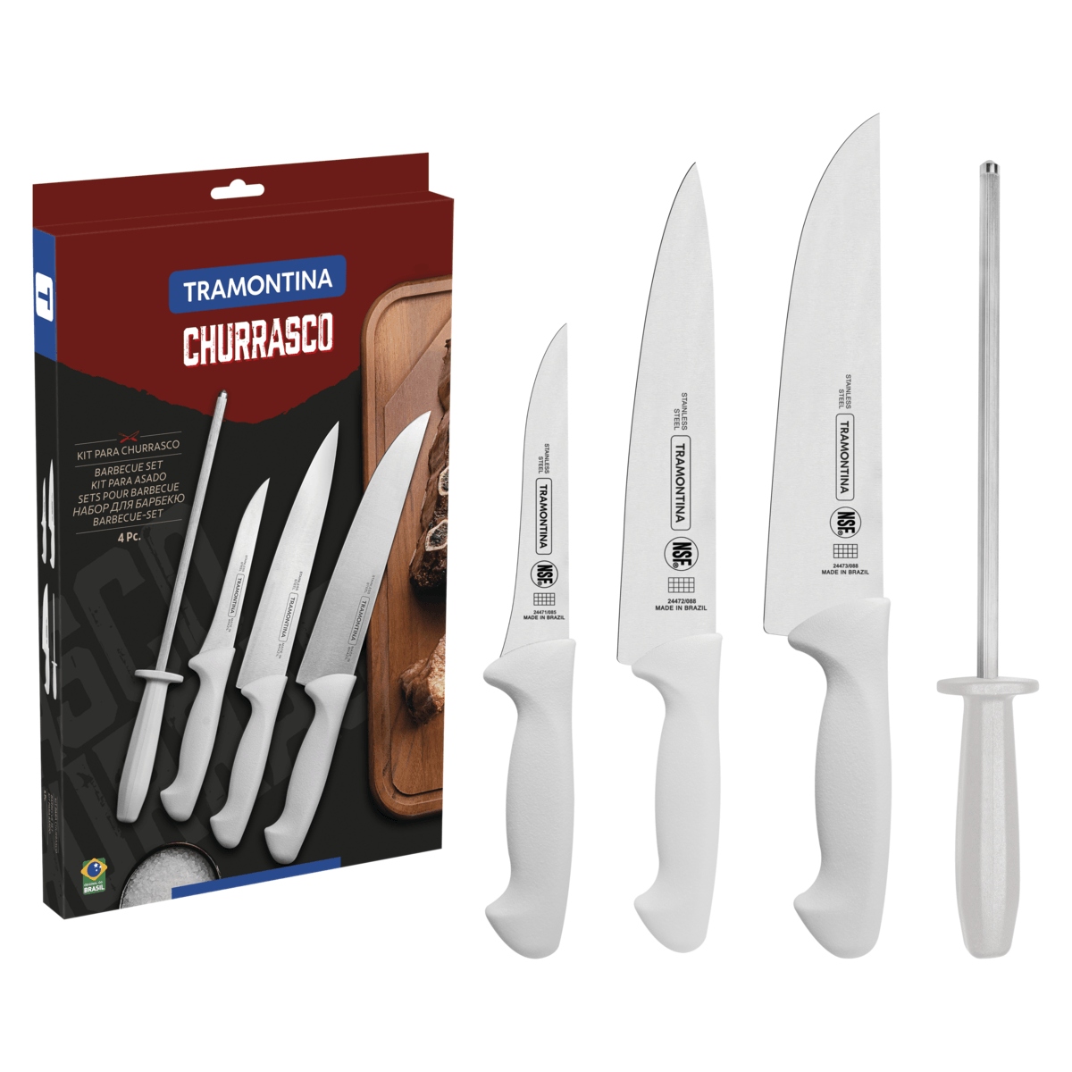 Juego de Cuchillos Tramontina 24699825 Kit Chef 4 Pzas Premium Blanco ENDY2