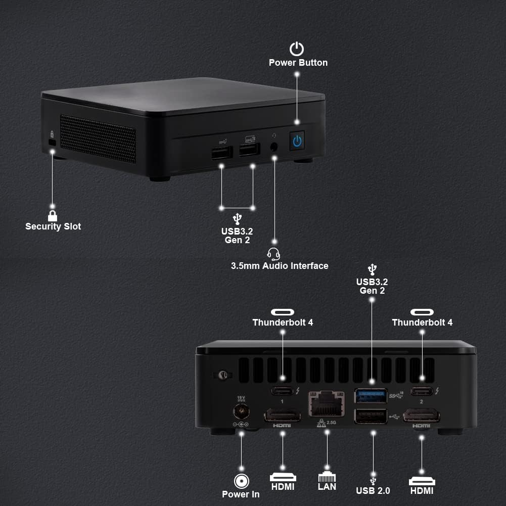 MINI PC ASUS NUC I3 1220P 2.8 GHZ 64GB (BAREBONE) HDMI2 RNUC12WSHI300001