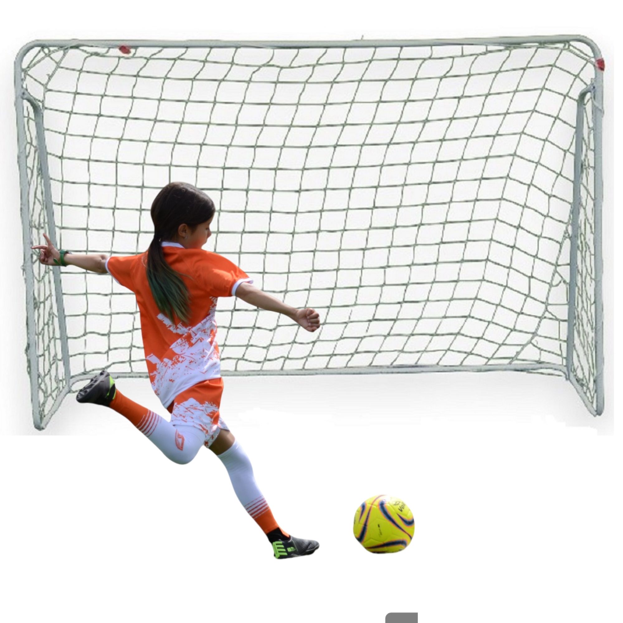 Portería de Futbol, Portería Metálica de 213x150x75. Portería de Futbol Soccer Grande Para Niños y Adultos 
