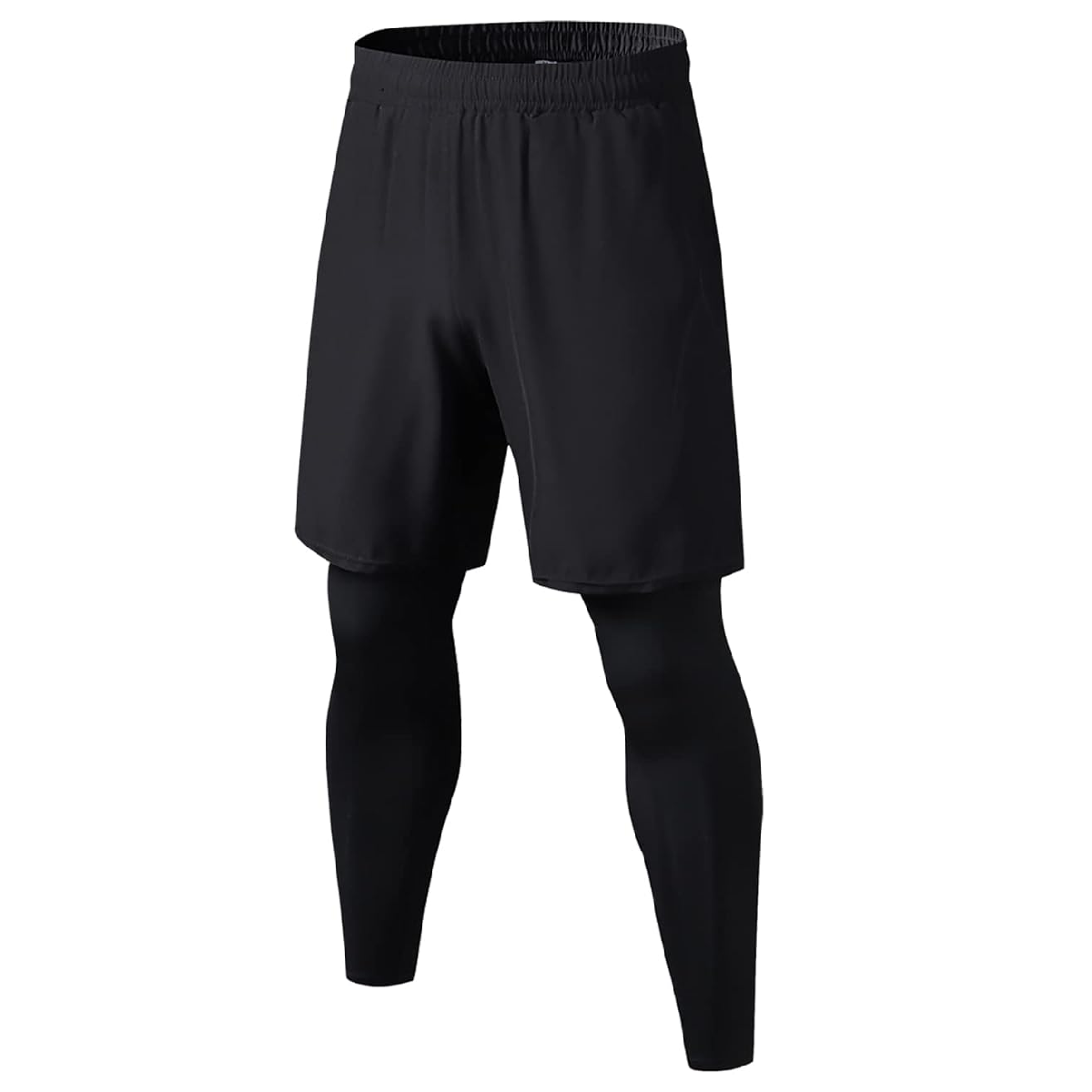 Pantalon Pants Licra Deportiva Compresión Con Short En Negro