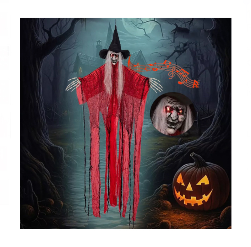 170cm Sonidos Y Led Halloween Fantasma Colgante Decoración