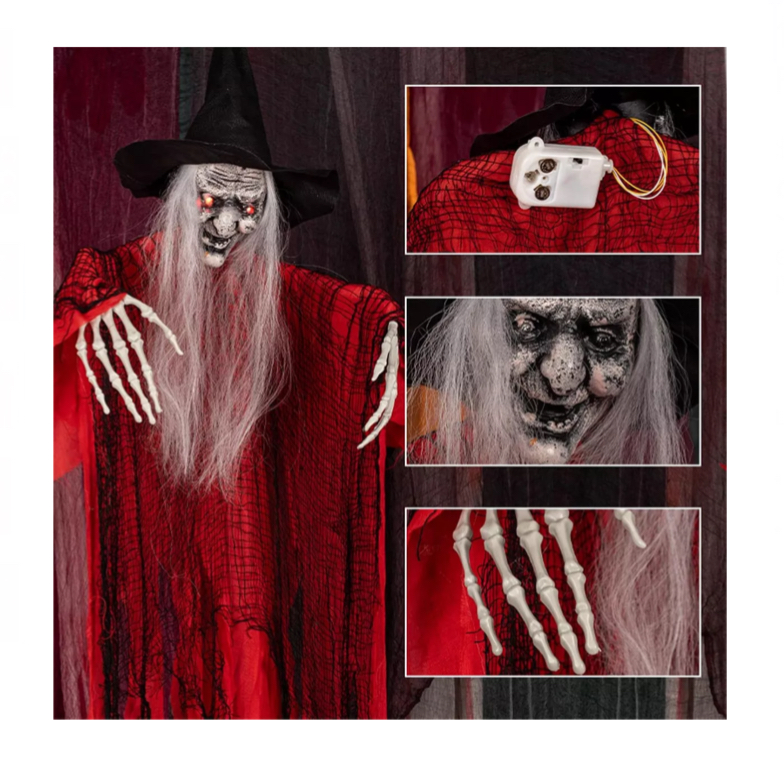170cm Sonidos Y Led Halloween Fantasma Colgante Decoración