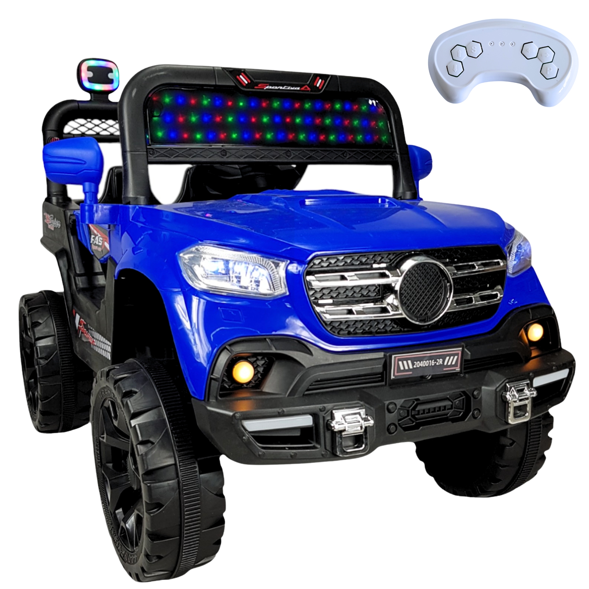 Montable Electrico para Niños Camioneta Control Remoto Luz Led 12v - Azul