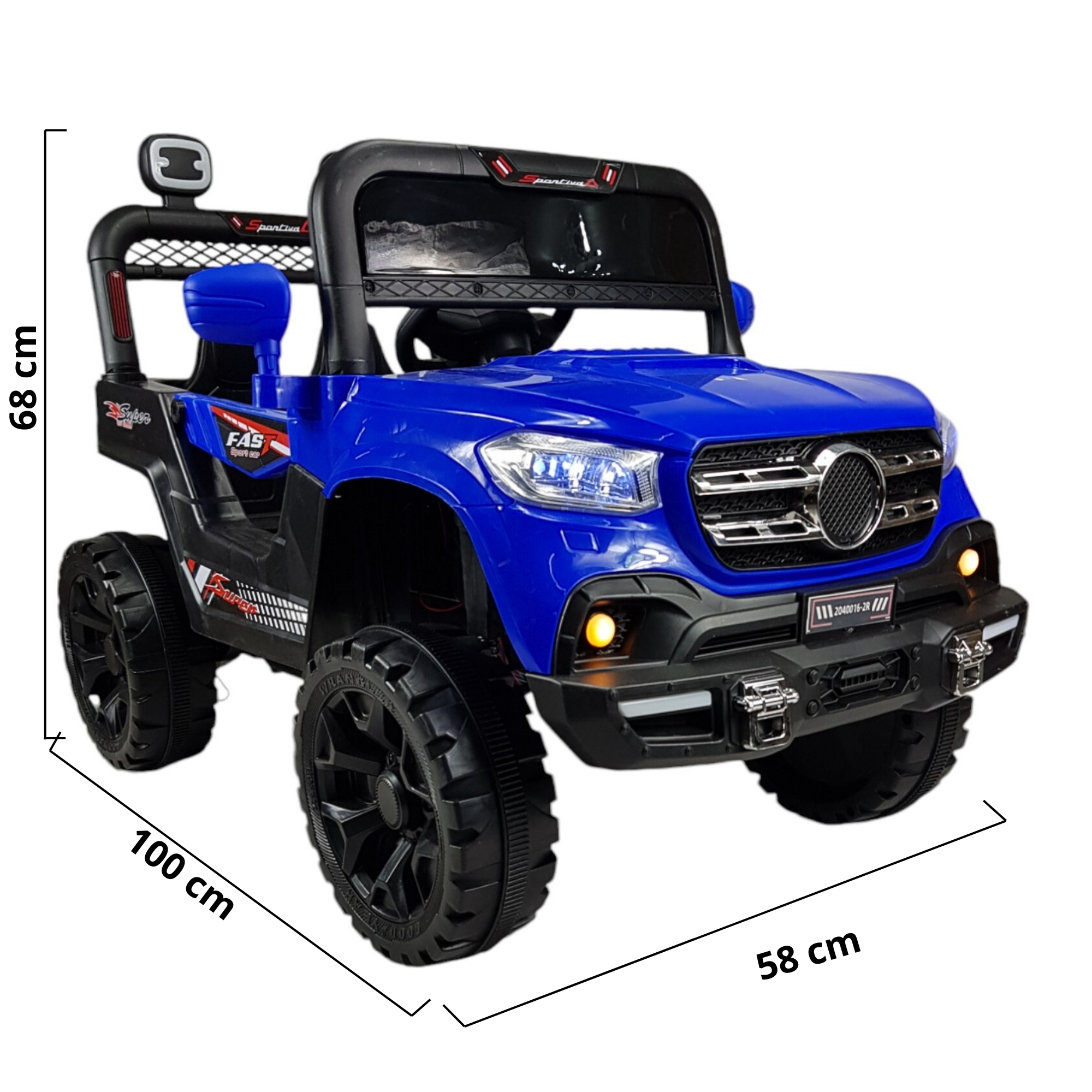 Montable Electrico para Niños Camioneta Control Remoto Luz Led 12v - Azul