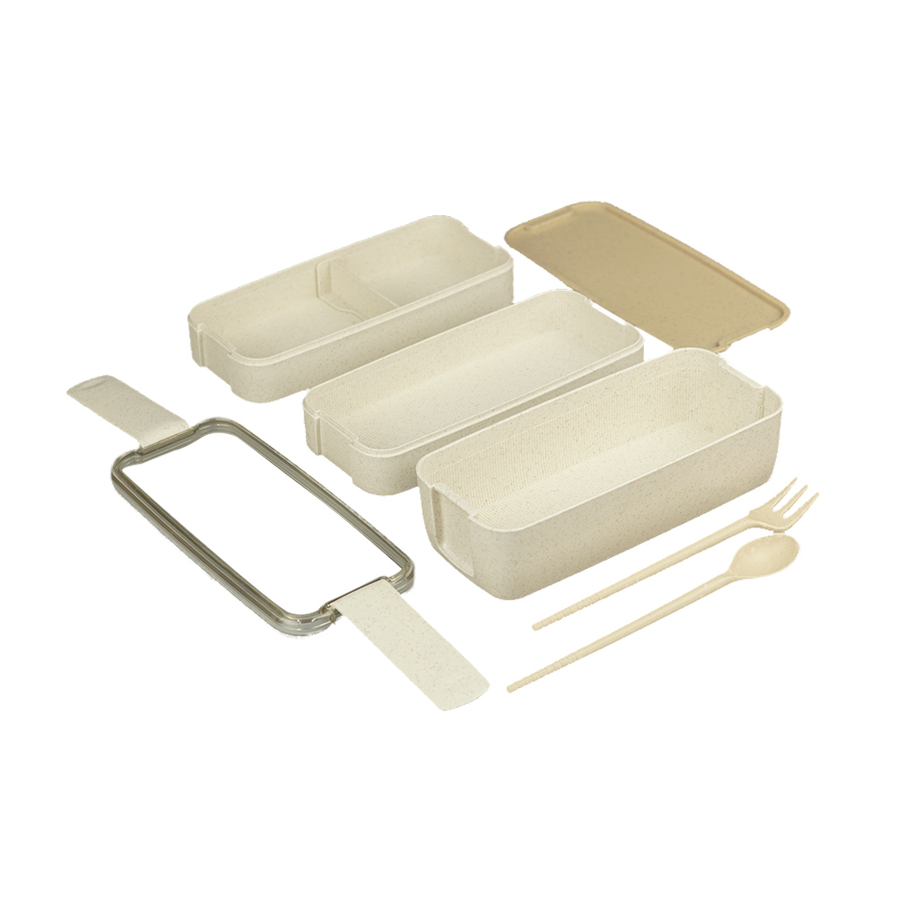 Lunch Box 3 niveles Lonchera Hermética con utensilios