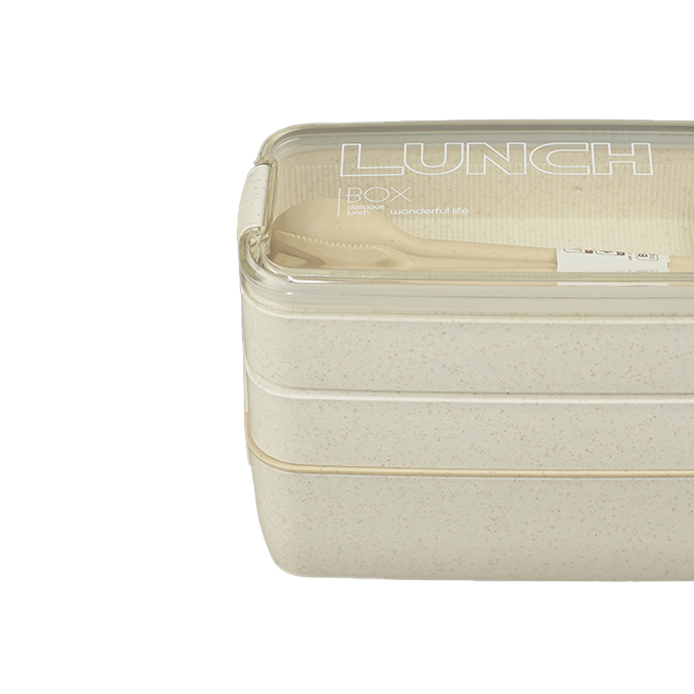 Lunch Box 3 niveles Lonchera Hermética con utensilios