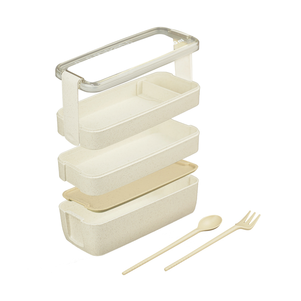 Lunch Box 3 niveles Lonchera Hermética con utensilios