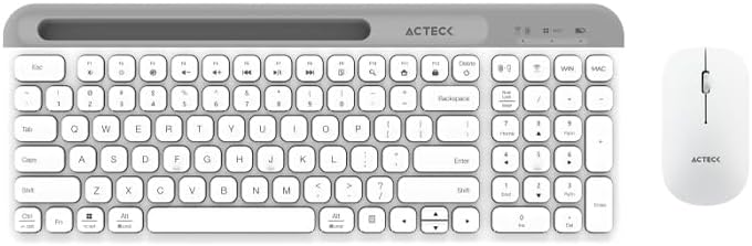 KIT 2 EN 1 ACTECK WIFI CREATOR VIRTUOS SILK MK720 TEC Y MOU BLANCO BLUETOOTH MULTIDISPOSITIVO AC-936262