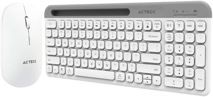 KIT 2 EN 1 ACTECK WIFI CREATOR VIRTUOS SILK MK720 TEC Y MOU BLANCO BLUETOOTH MULTIDISPOSITIVO AC-936262
