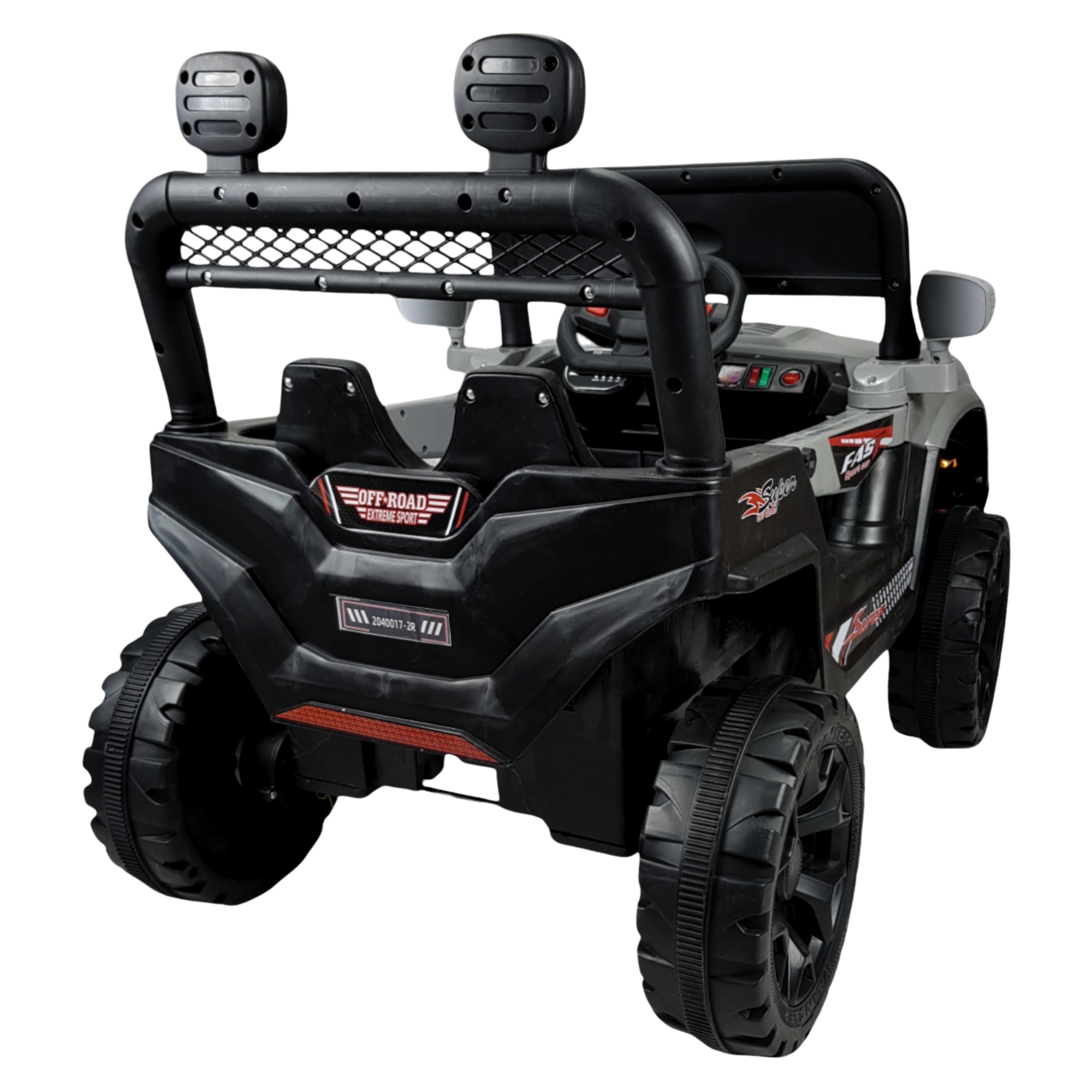 Montable Electrico Camioneta para Niños Control Remoto Luz Led 12v - Gris
