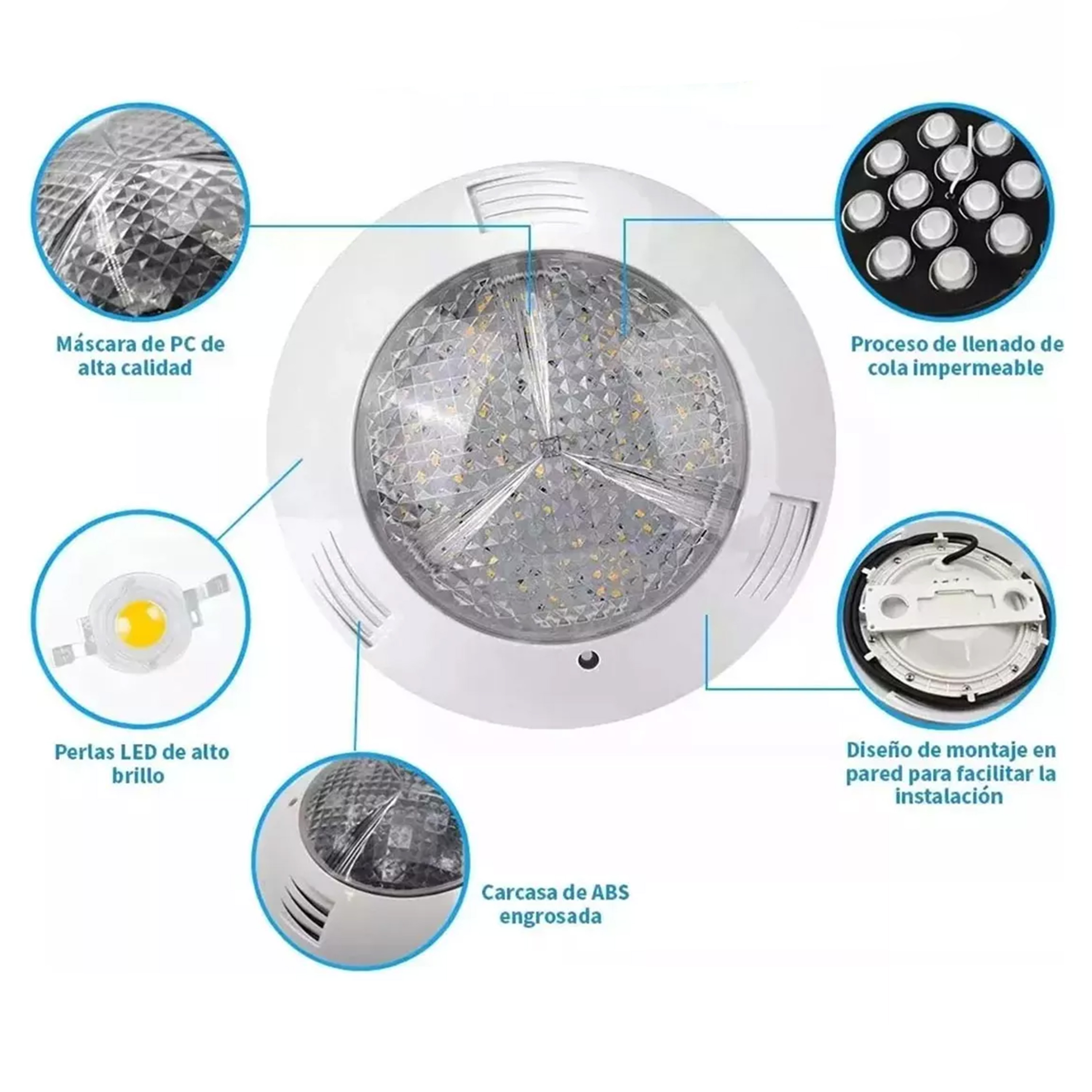 Lámpara Sumergible Iluminación Alberca Rgb Ip68 25w