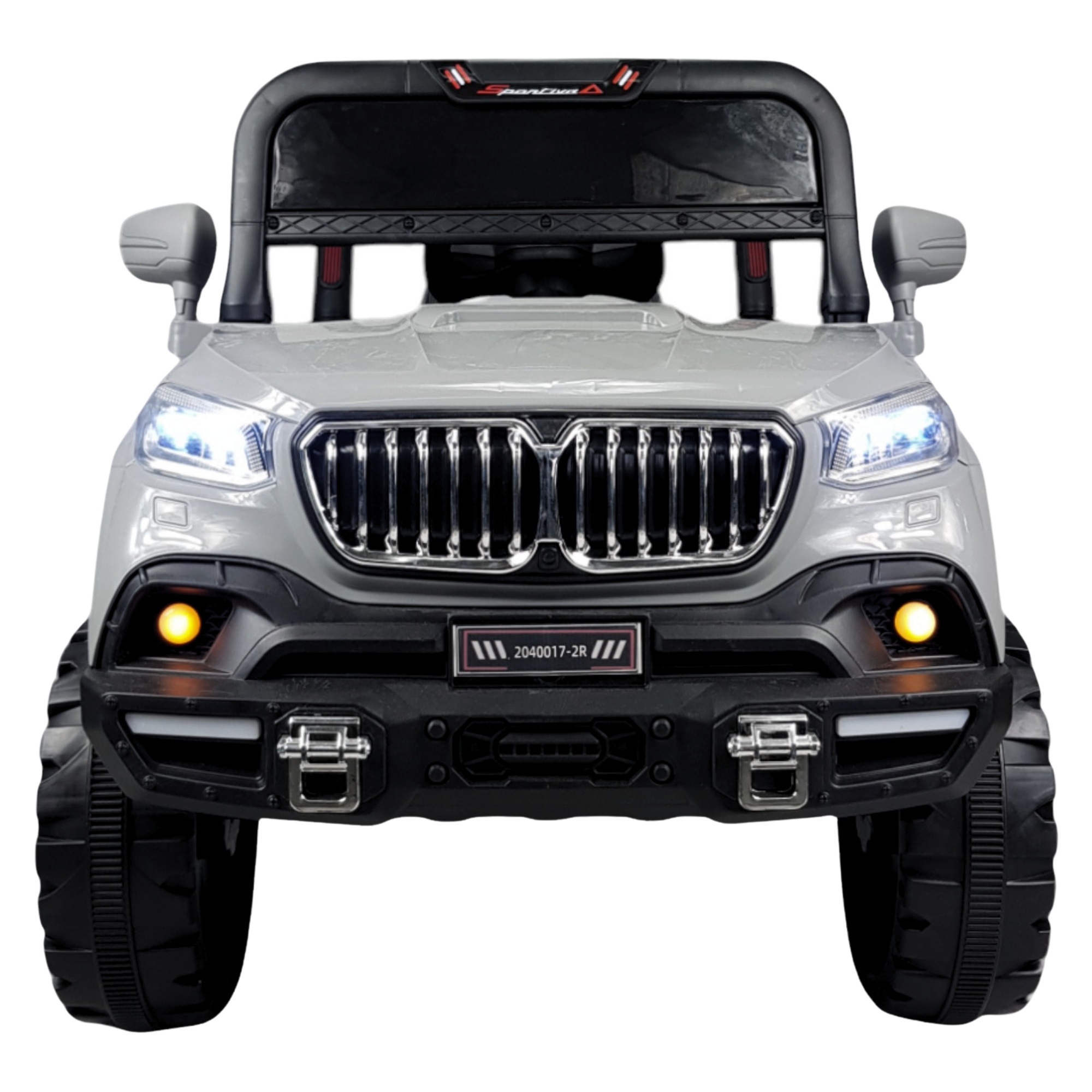 Montable Electrico Camioneta para Niños Control Remoto Luz Led 12v - Gris