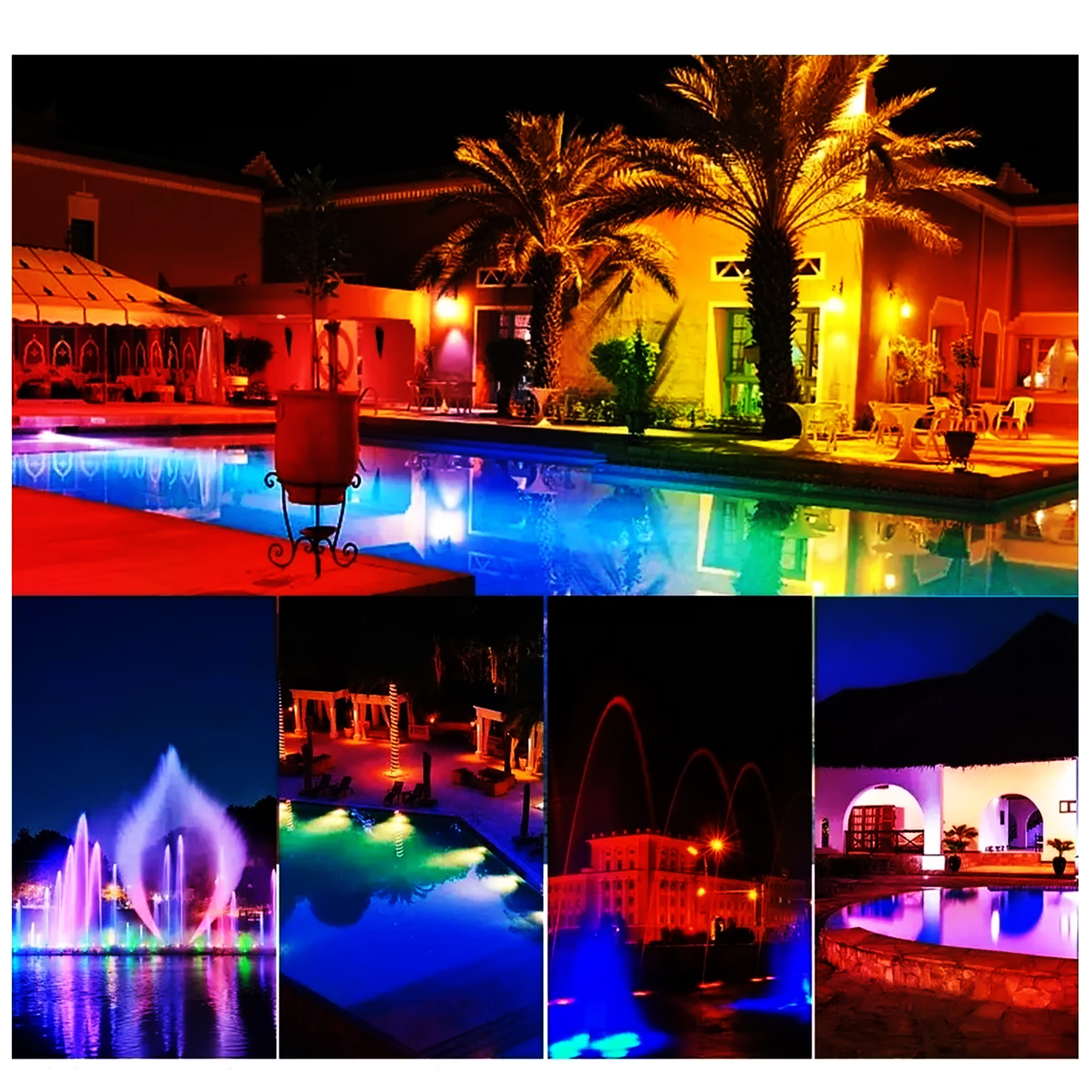 Lámpara Sumergible Iluminación Alberca Rgb Ip68 25w