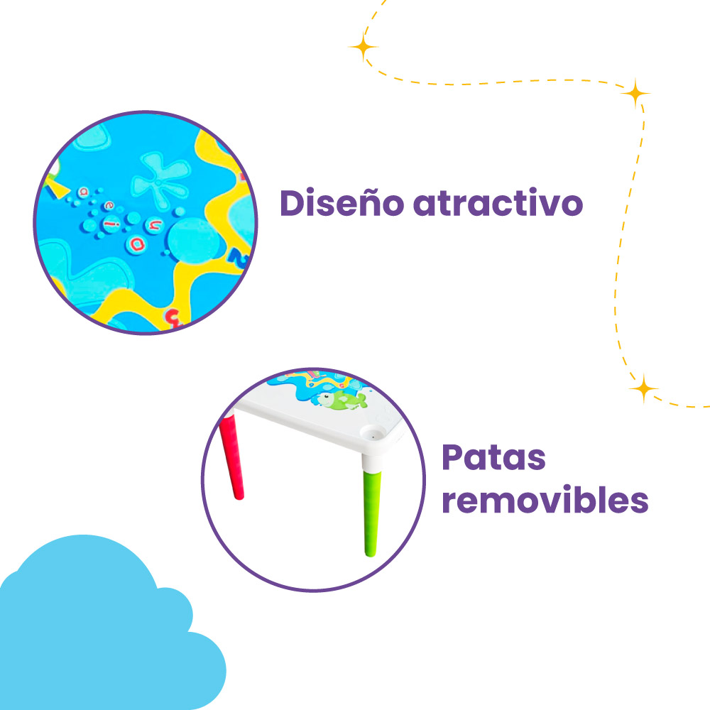 Mesa Infantil Patas Desmontables Colores Aprendizaje Niños