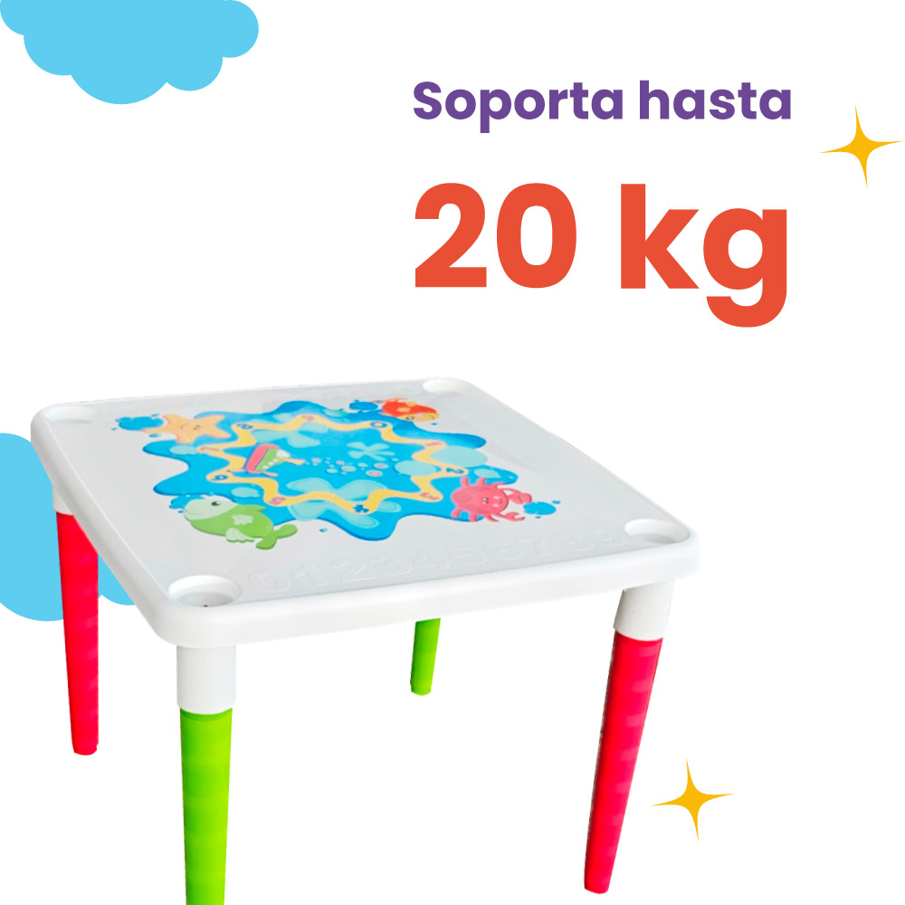Mesa Infantil Patas Desmontables Colores Aprendizaje Niños