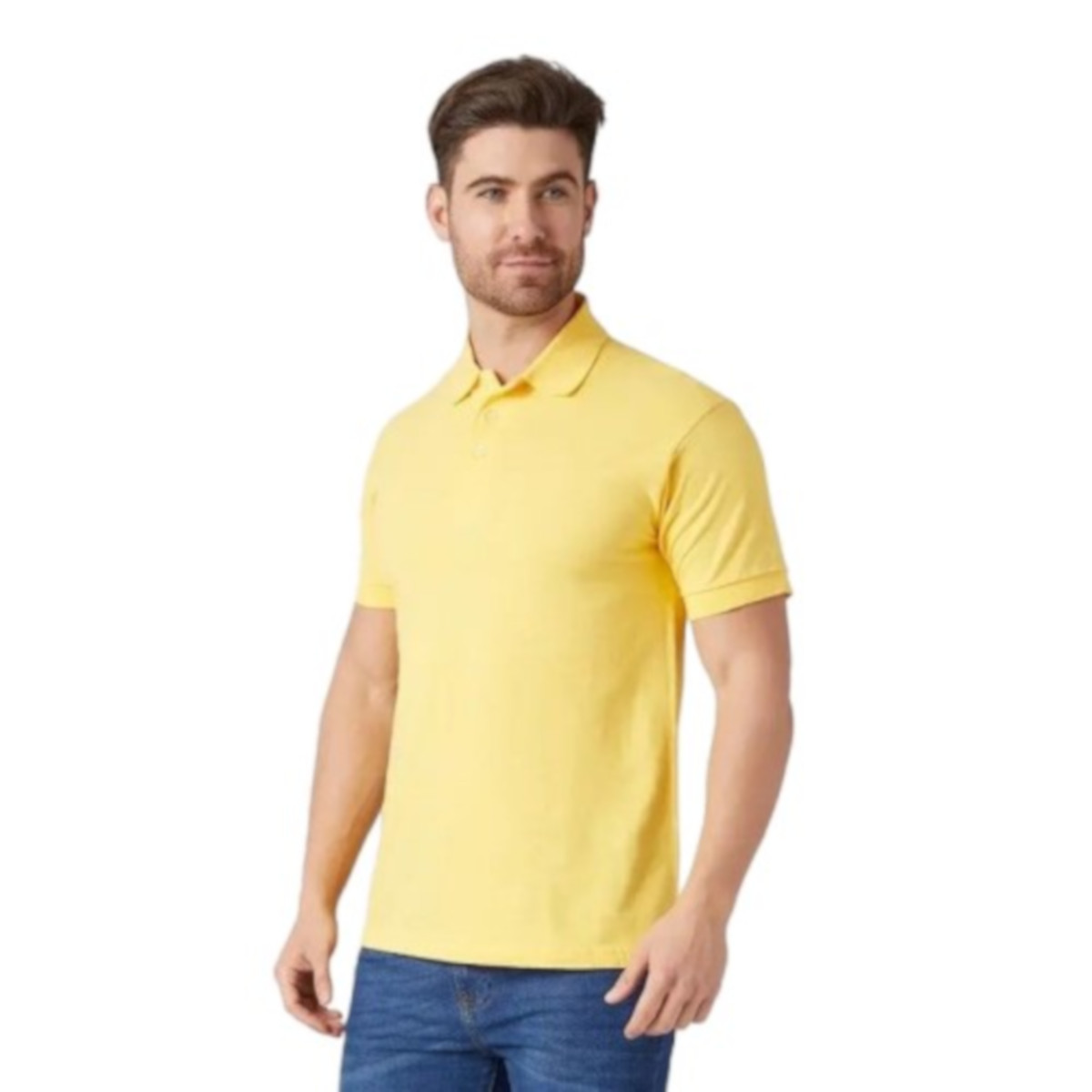 Playera Polo Piqué para Caballero - Color Amarillo - 100% Algodón