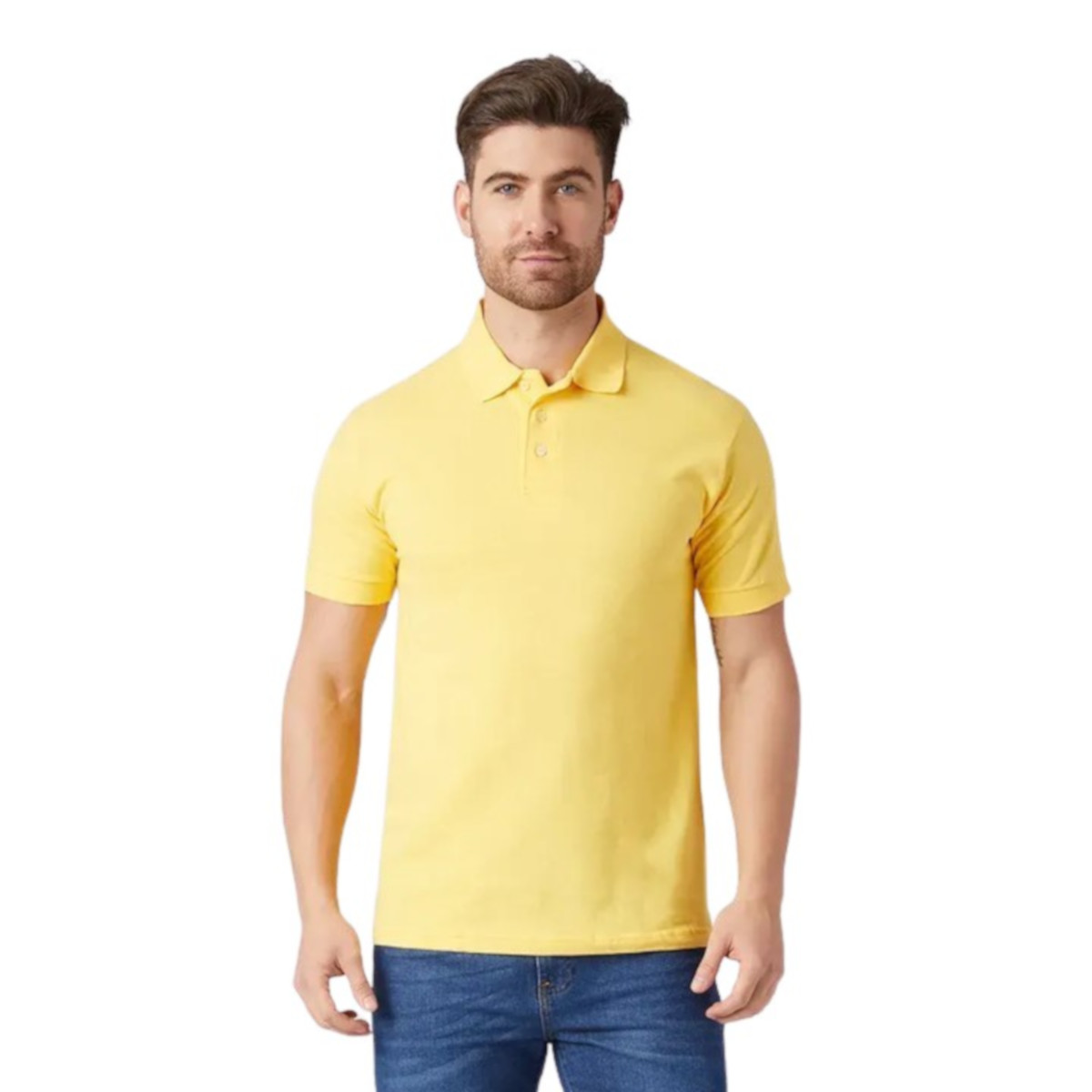 Playera Polo Piqué para Caballero - Color Amarillo - 100% Algodón