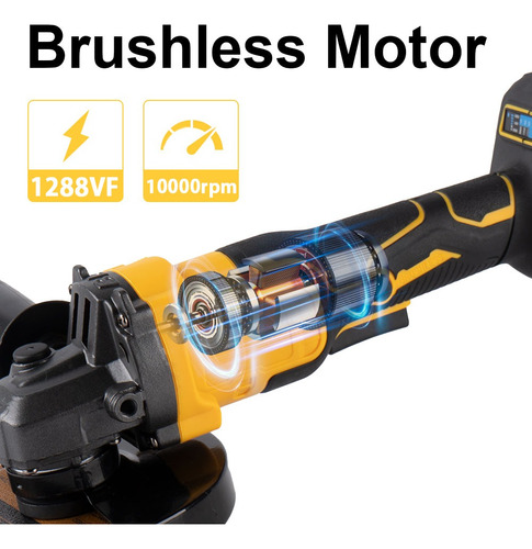 2 Baterías M14 125mm Hecelo AG10C2BPA Amoladora Inalámbrica 1288vf Amarillo