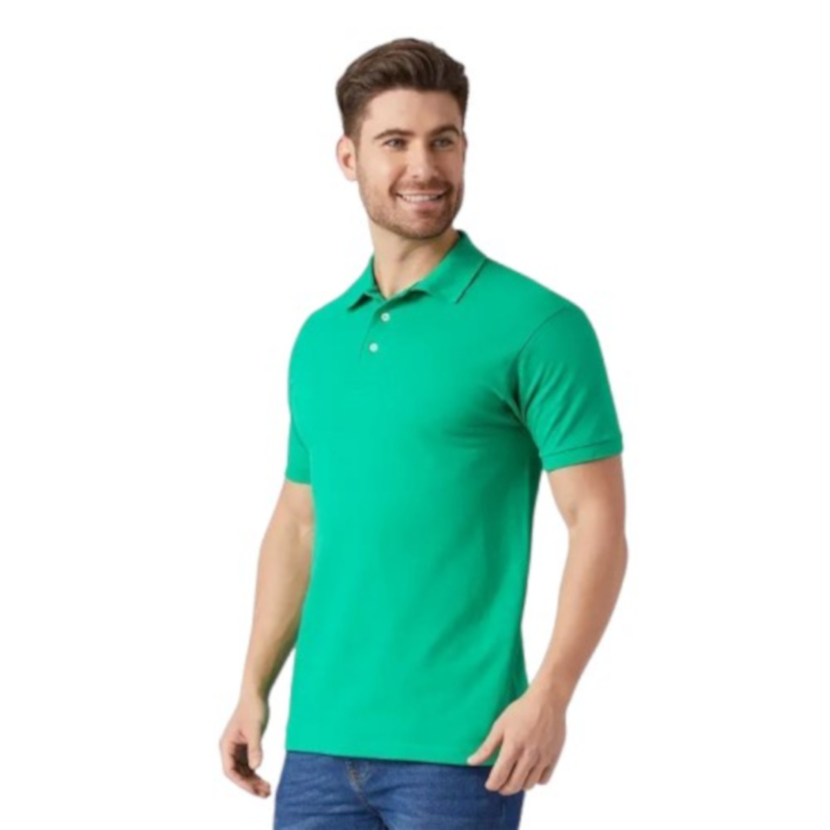 Playera Polo Piqué para Caballero - Color Verde - 100% Algodón