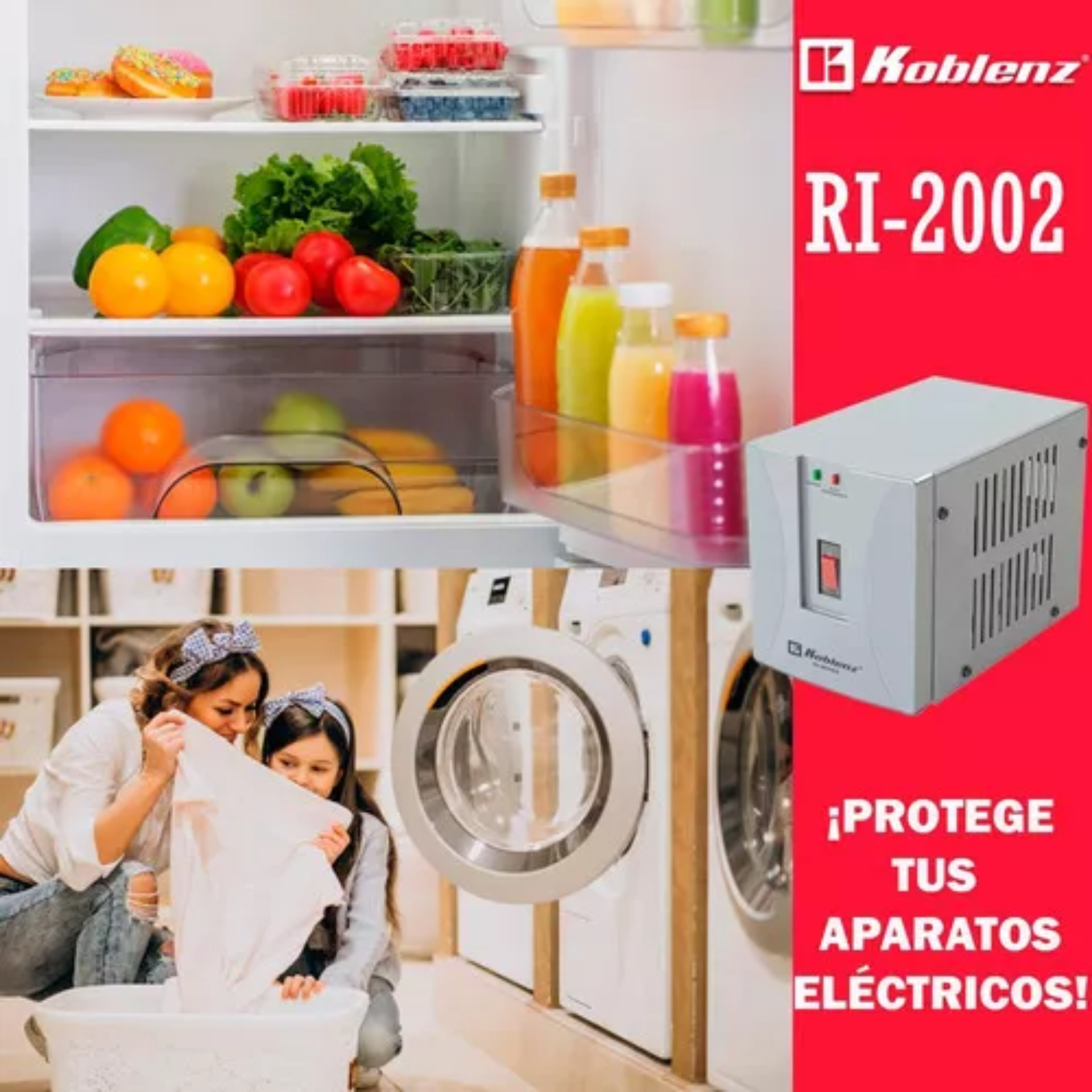 Regulador Koblenz Ri-2002 2000va Para Refrigerador -lavadora