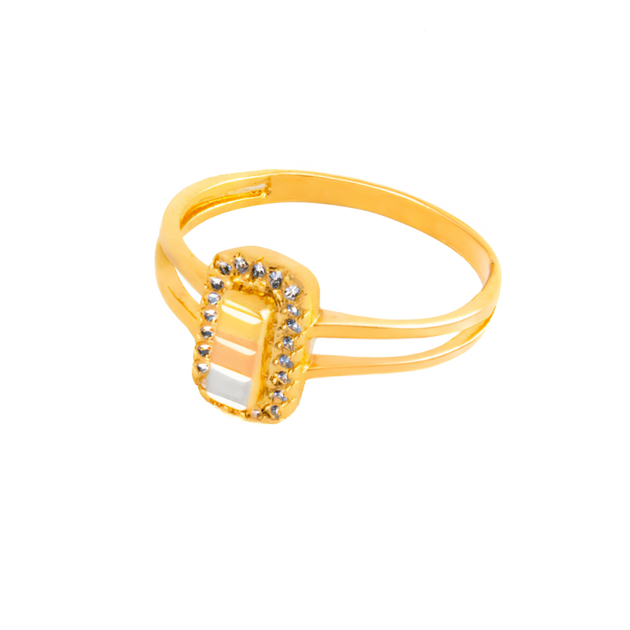 Hermoso Anillo Rectangulo En Oro 14k. Oro Fino Joyería.