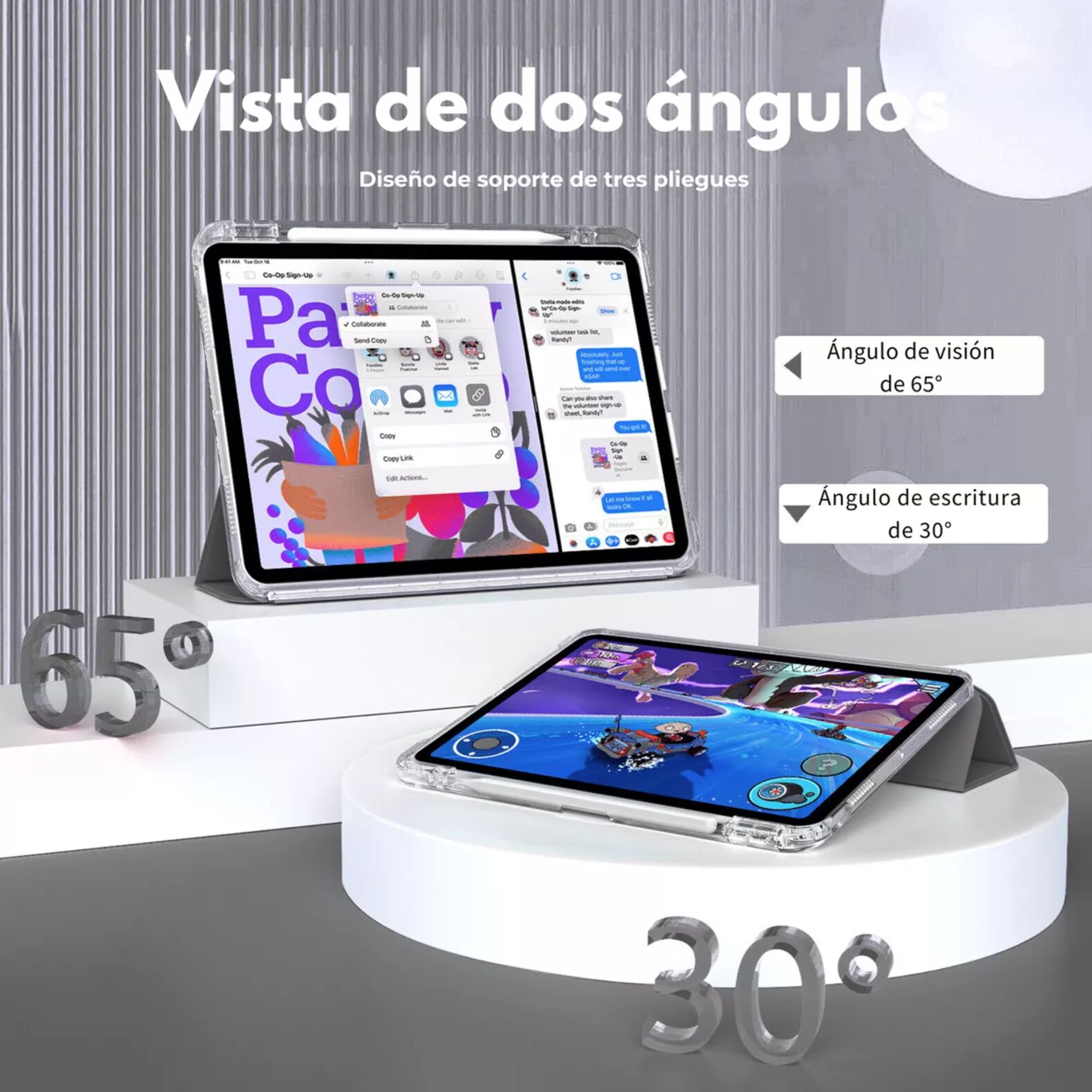 Funda Para iPad Pro 11 M4 2024 Smart Cover Soporte Plegable Color Negro