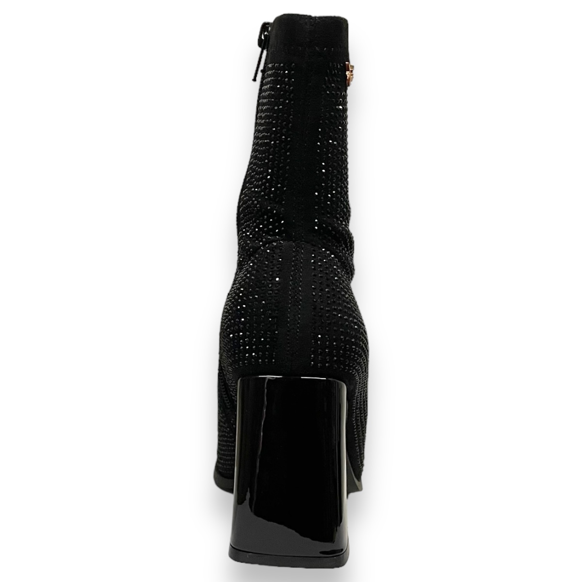Botines Negros Mujer Xti Tacón Cuadrado 8 Cm Brillos