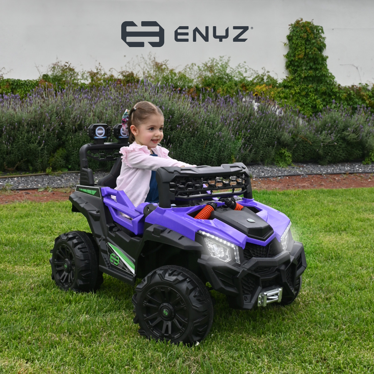 Montable Eléctrico Camioneta Razer Jeep Con Control Remoto Asientos De Piel Bluetooth Bocinas Edades Infantil Niñas Color Lila Unicornio 2 A 5 Años Enyz