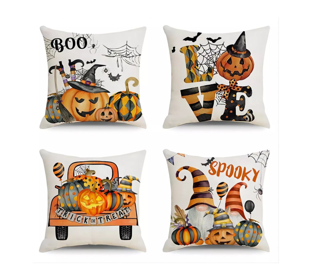 Decoracion Hogar Fiesta Halloween Funda De Almohada 4pcs