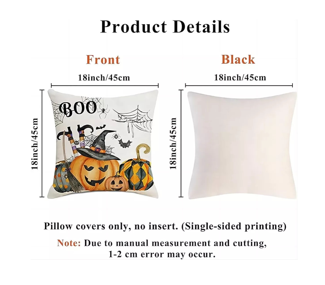 Decoracion Hogar Fiesta Halloween Funda De Almohada 4pcs
