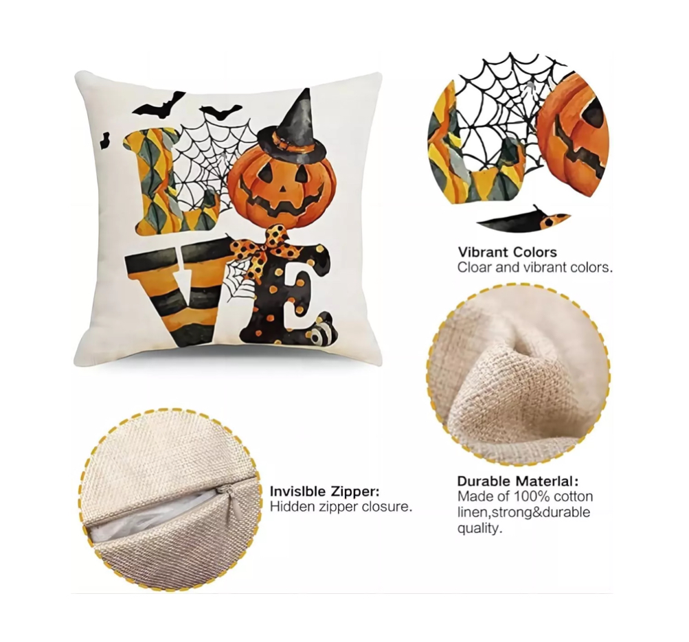 Decoracion Hogar Fiesta Halloween Funda De Almohada 4pcs