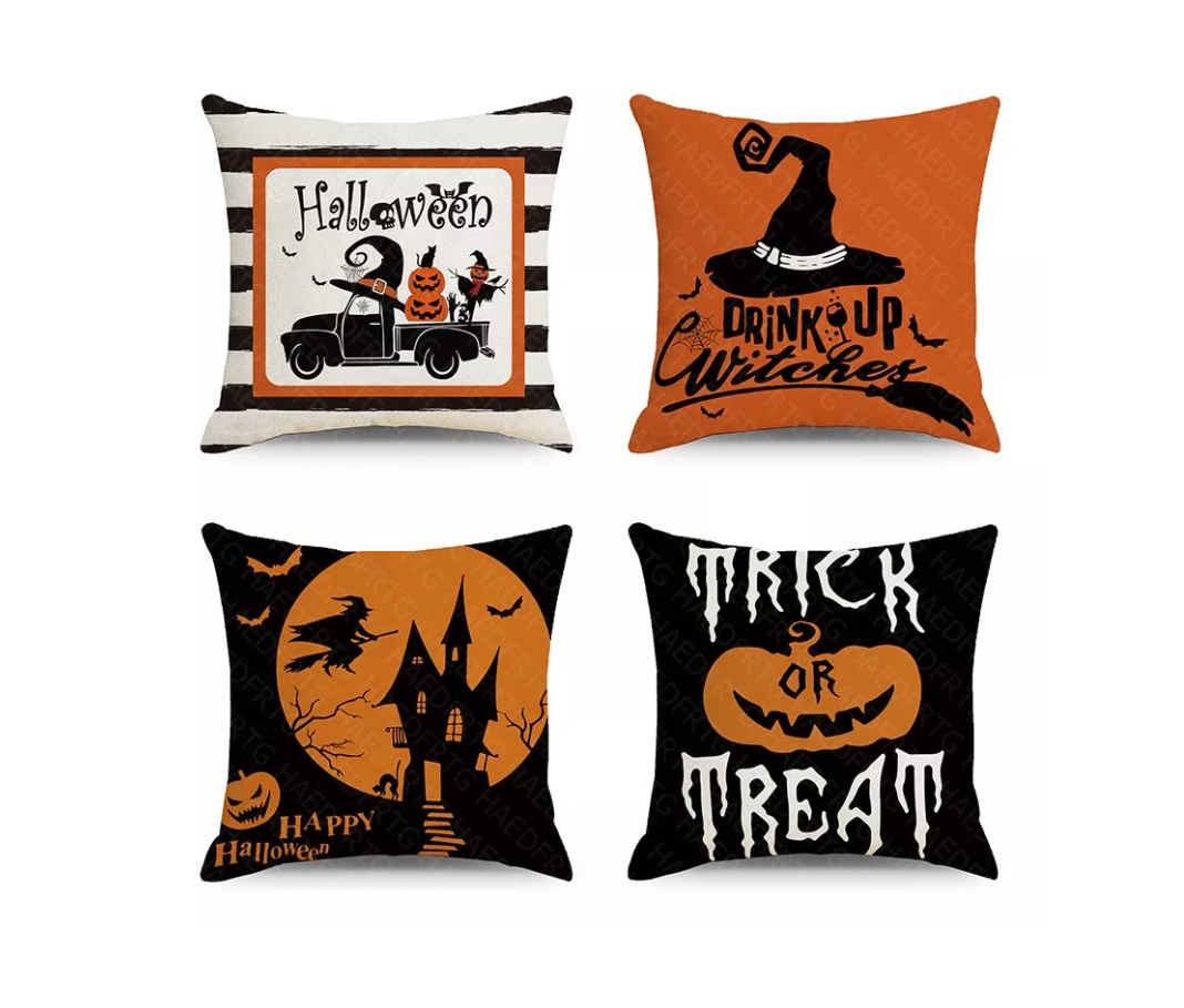 Juego De 4 Fundas De Almohadas Trick or Treat De Halloween De 45cm X 45cm