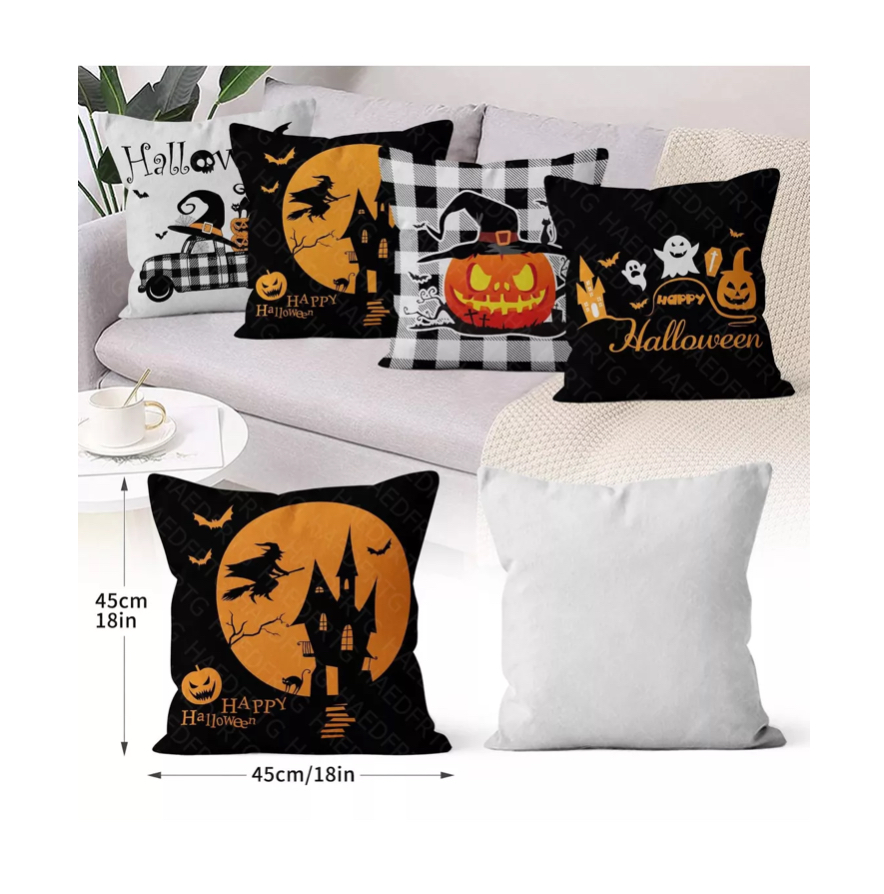 Juego De 4 Fundas De Almohadas Trick or Treat De Halloween De 45cm X 45cm