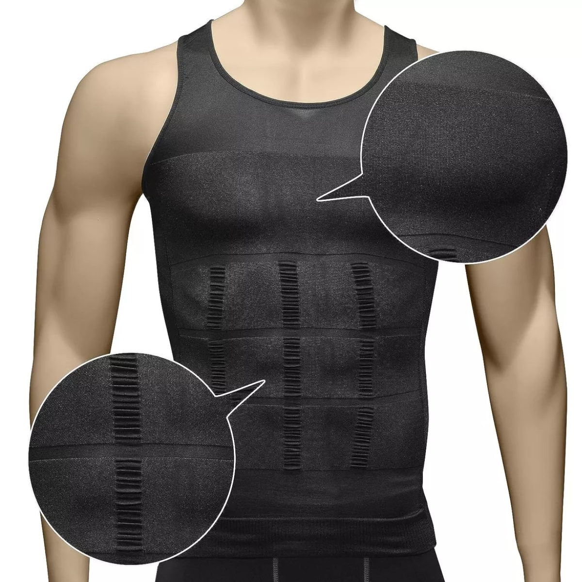 Kit 3pzs Playeras Faja Reductora Moldeadora Para Hombre Negro/Blanco/GrisTalla S