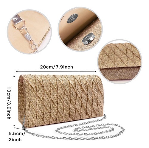 Bolsa De Mano De Noche Para Fiesta Elegante Con Cadena dorado